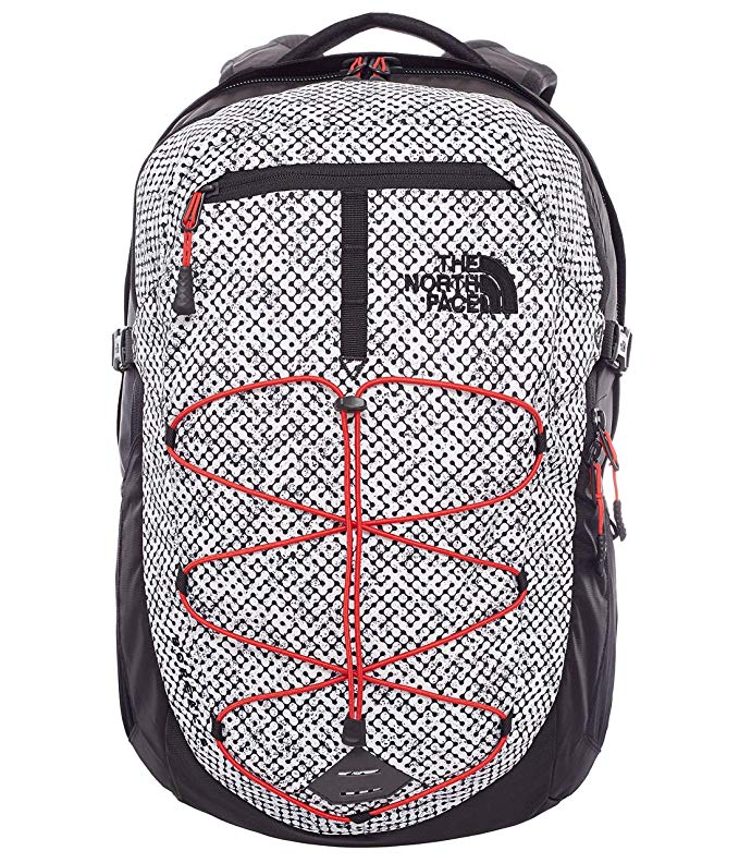 The North Face Borealis Backpack, Tnf Black Elliptic Print/Pompeian Red, One Size