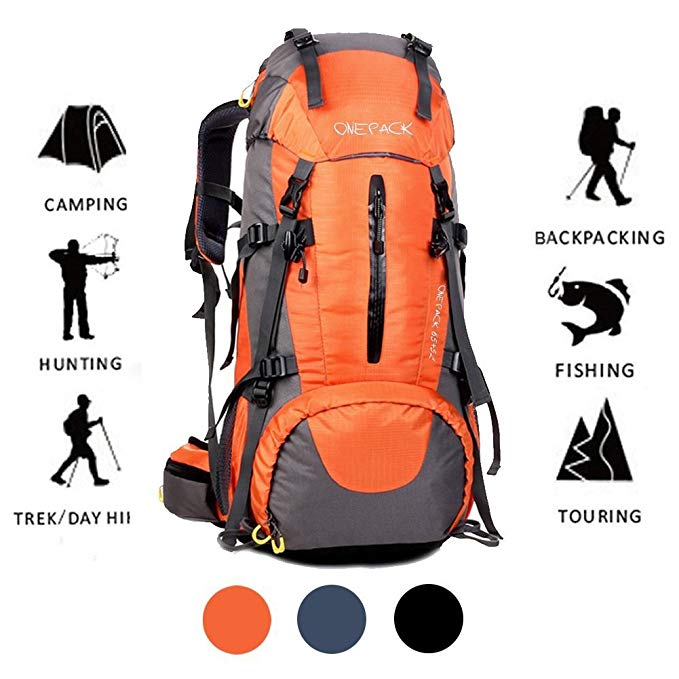 ONEPACK 70/80L Internal Frame Hiking Backpack for Women and Men, Climbing Backpack fit Outdoor Travel Mountaineering Camping