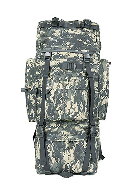 MaxMiles High Capacity 6100 Cubic Inches 100L Internal Frame Backpack Camo Desert Army PCT Hiking Backpack With Aluminum Frame (Green Tactical)