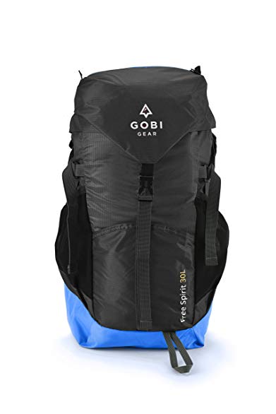 Gobi Gear New Free Spirit 30L Travel Backpack - 100% Packable Backpack - Easily Organized - Water Resistant. Best Hiking, Camping, Outdoors, Travel & More!