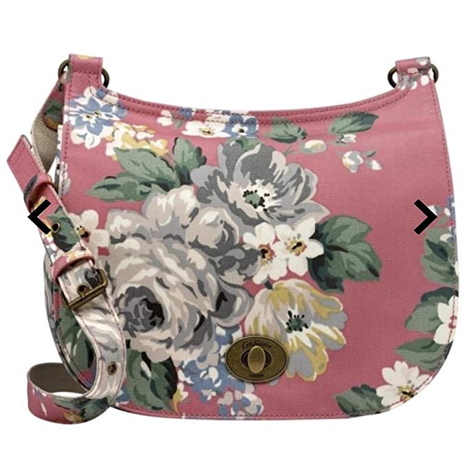 Cath Kidston Matt Oilcloth Turnlock Saddle Bag 16AW Norfolk Rose Colour Vintage Pink Crossbody Bag