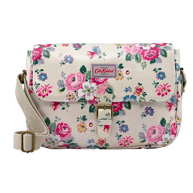 Cath Kidston Oilcloth Small Saddle Bag Crossbody 16AW Forest Bunch Pattern Colour Stone