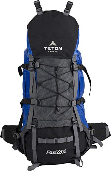 Teton Sports Fox 5200 Internal Frame Backpack – Not Your Basic Backpack; High-Performance Backpack for Backpacking, Hiking, Camping; Sewn-in Rain Cover