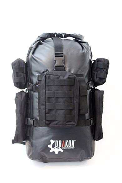 Survival backpack, Drakon, 40L, go bag, caving, dry bag, bug out, hiking, fishing, hunting, survival, dry-bag, go-bag, tactical, bug-out, floating, military, rucksack, waterproof, camping, kayaking