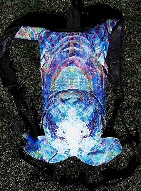 Hydration Pack featuring Visionary Art for hiking, biking, music festivals, raves, concerts, or any adventure (